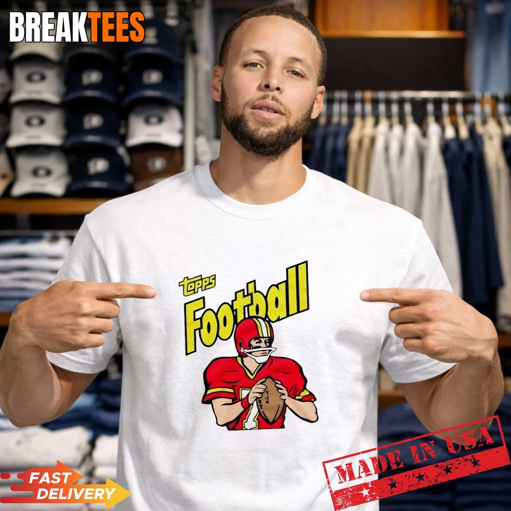 Topps Football Quarterback Caricature - Adult & Kids T-Shirts, Sweatshirts & Hoodies apparel design preview 1