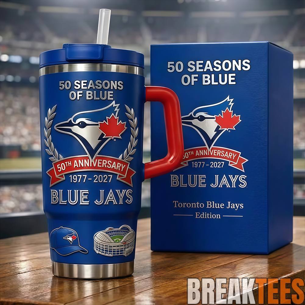 Toronto Blue Jays 50th Anniversary 50 Seasons of YETI - Adult & Kids T-Shirts, Sweatshirts & Hoodies apparel design preview 1