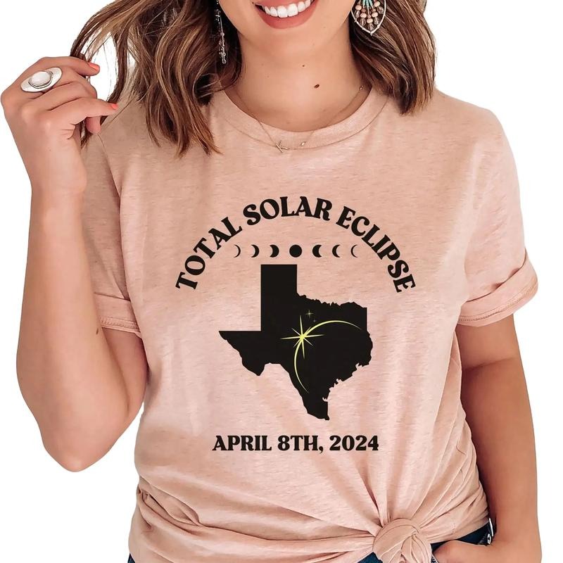 Total Solar Eclipse Texas Totality April 2024 - Adult & Kids T-Shirts, Sweatshirts & Hoodies apparel design preview 1