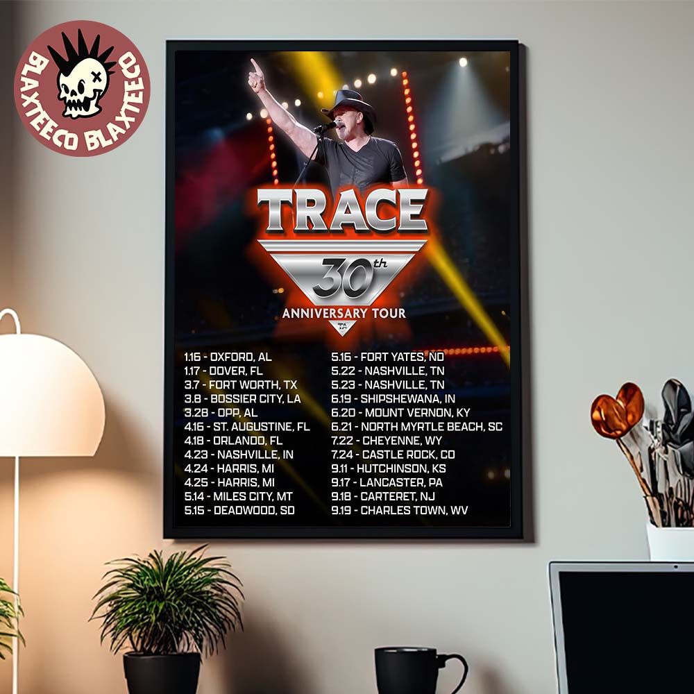 Trace Adkins 30th Anniversary Tour 2026 North - Adult & Kids T-Shirts, Sweatshirts & Hoodies apparel design preview 1