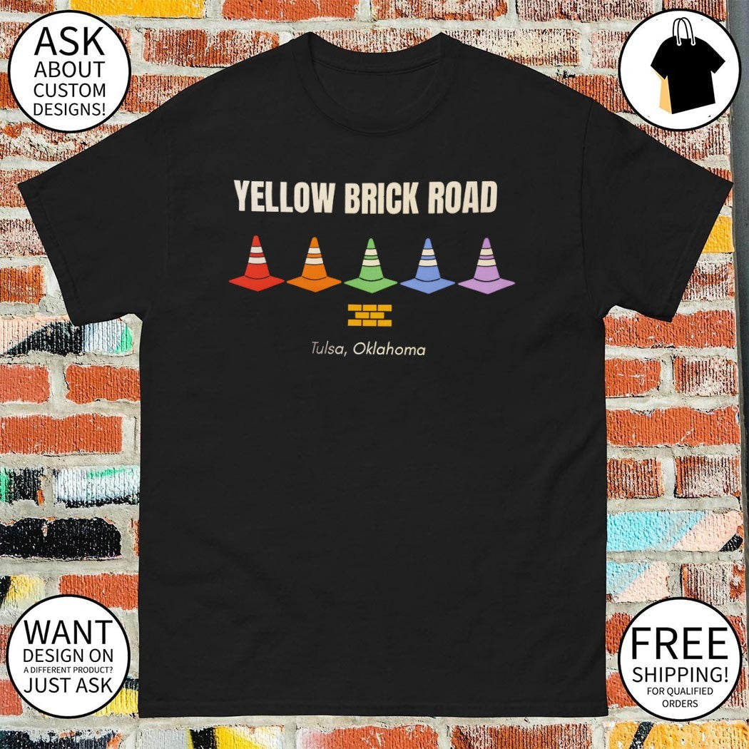 Traffic Cone Yellow Brick Road Tulsa Oklahoma - Adult & Kids T-Shirts, Sweatshirts & Hoodies apparel design preview 1