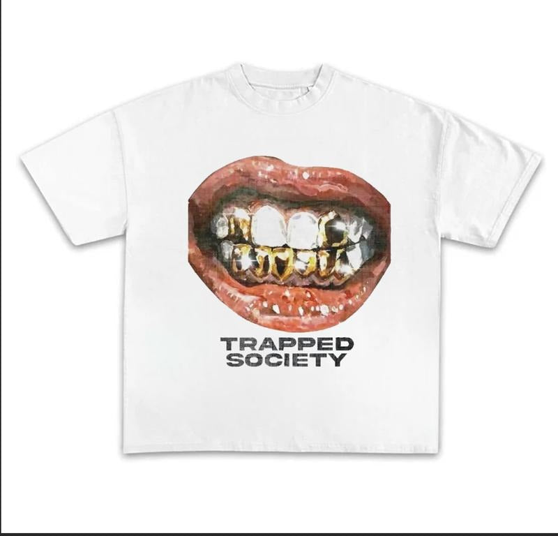 Trapped Society Cotton Opiium Y2k Streetwear Rap - Adult & Kids T-Shirts, Sweatshirts & Hoodies apparel design preview 1
