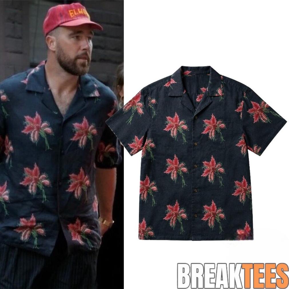 Travis Kelce Floral Hawaiian At The Eighty Six NYC - Adult & Kids T-Shirts, Sweatshirts & Hoodies apparel design preview 1