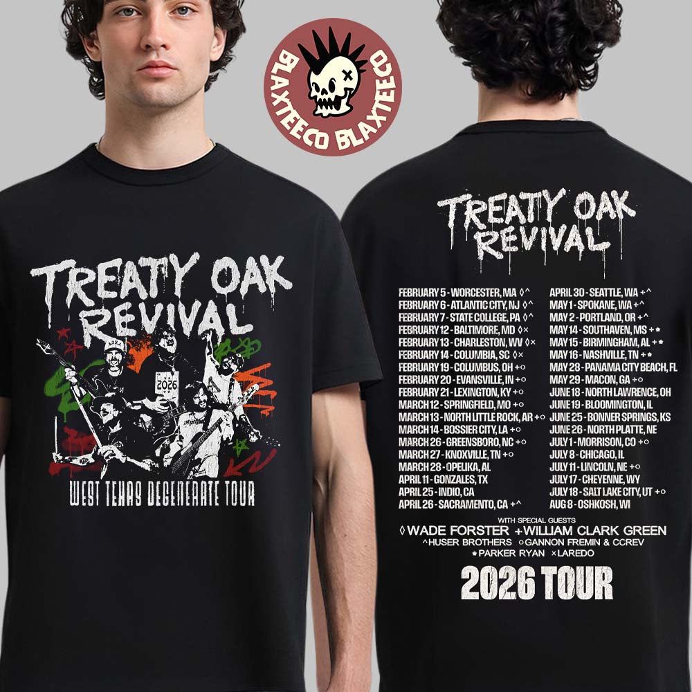 Treaty Oak Revival 2026 Tour Merch - Adult & Kids T-Shirts, Sweatshirts & Hoodies apparel design preview 1