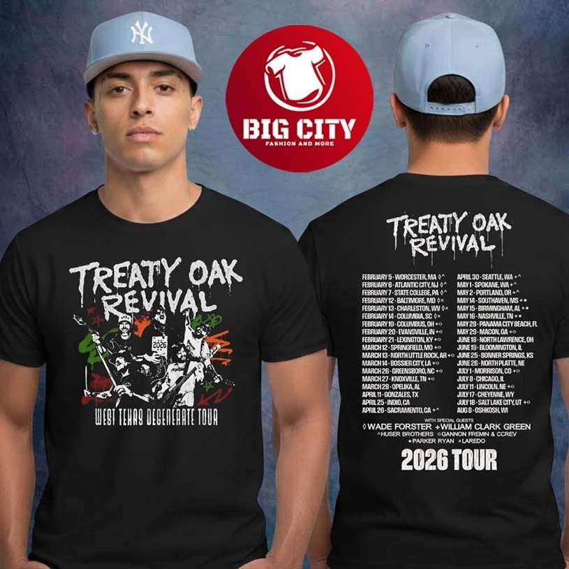Treaty Oak Revival West Texas Degenerate 2026 Tour - Adult & Kids T-Shirts, Sweatshirts & Hoodies apparel design preview 1