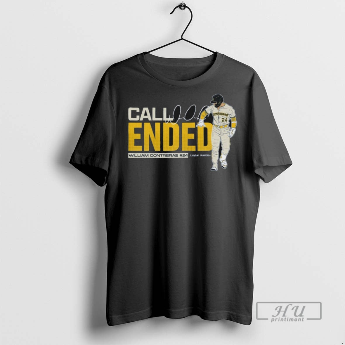 Trending Call Ended William Contreras Mlb Slash Line - Adult & Kids T-Shirts, Sweatshirts & Hoodies apparel design preview 1