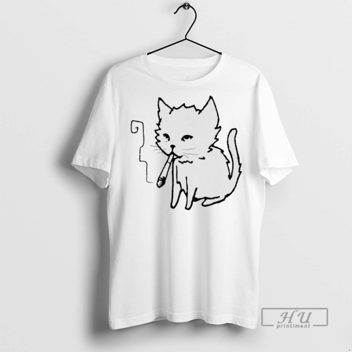 Trending Cat Smoking Art Graphic - Adult & Kids T-Shirts, Sweatshirts & Hoodies apparel design preview 1