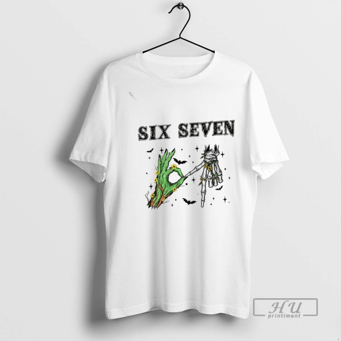 Trending Grinch Skeleton Hand Six Seven Floral - Adult & Kids T-Shirts, Sweatshirts & Hoodies apparel design preview 1