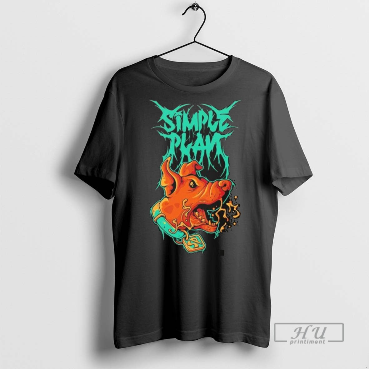 Trending Simple Plan 2025 Halloween Spooky Metal Logo - Adult & Kids T-Shirts, Sweatshirts & Hoodies apparel design preview 1