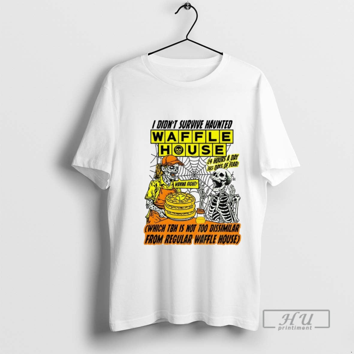 Trending Skeleton I Didnt Survive Haunted Waffle - Adult & Kids T-Shirts, Sweatshirts & Hoodies apparel design preview 1
