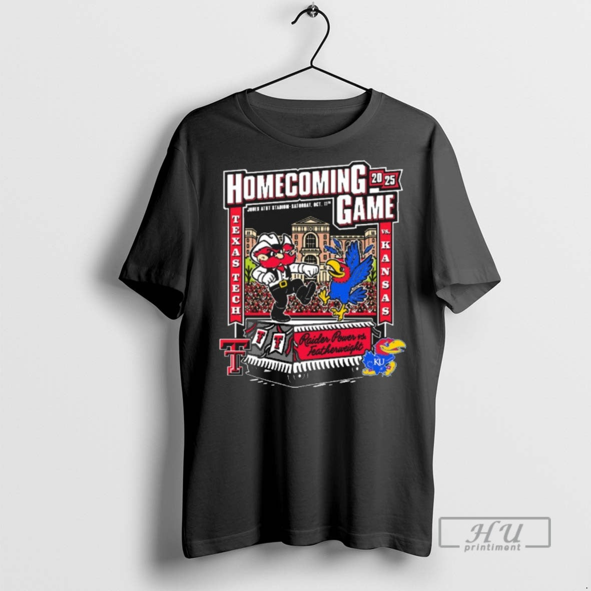 Trending Texas Tech Red Raiders Vs Kansas Jayhawks - Adult & Kids T-Shirts, Sweatshirts & Hoodies apparel design preview 1