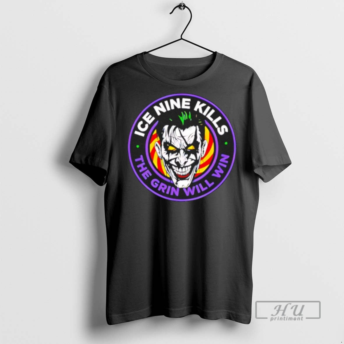 Trending The Laugh Track Joker Face Horror Grin Will - Adult & Kids T-Shirts, Sweatshirts & Hoodies apparel design preview 1