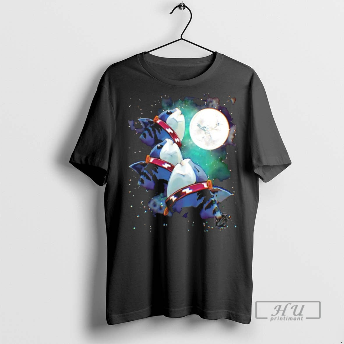 Trending The Mooooonnnnnnn Shark Graphic - Adult & Kids T-Shirts, Sweatshirts & Hoodies apparel design preview 1