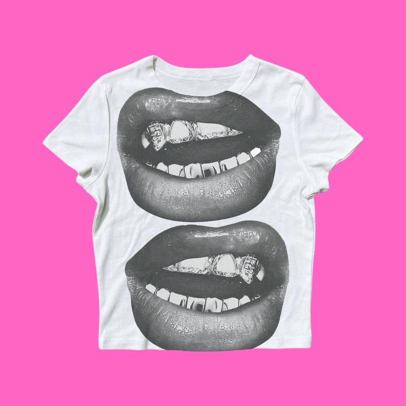 Baby Y2K 90s Coquette Vintage Lip Print - Adult & Kids T-Shirts, Sweatshirts & Hoodies apparel design preview 1