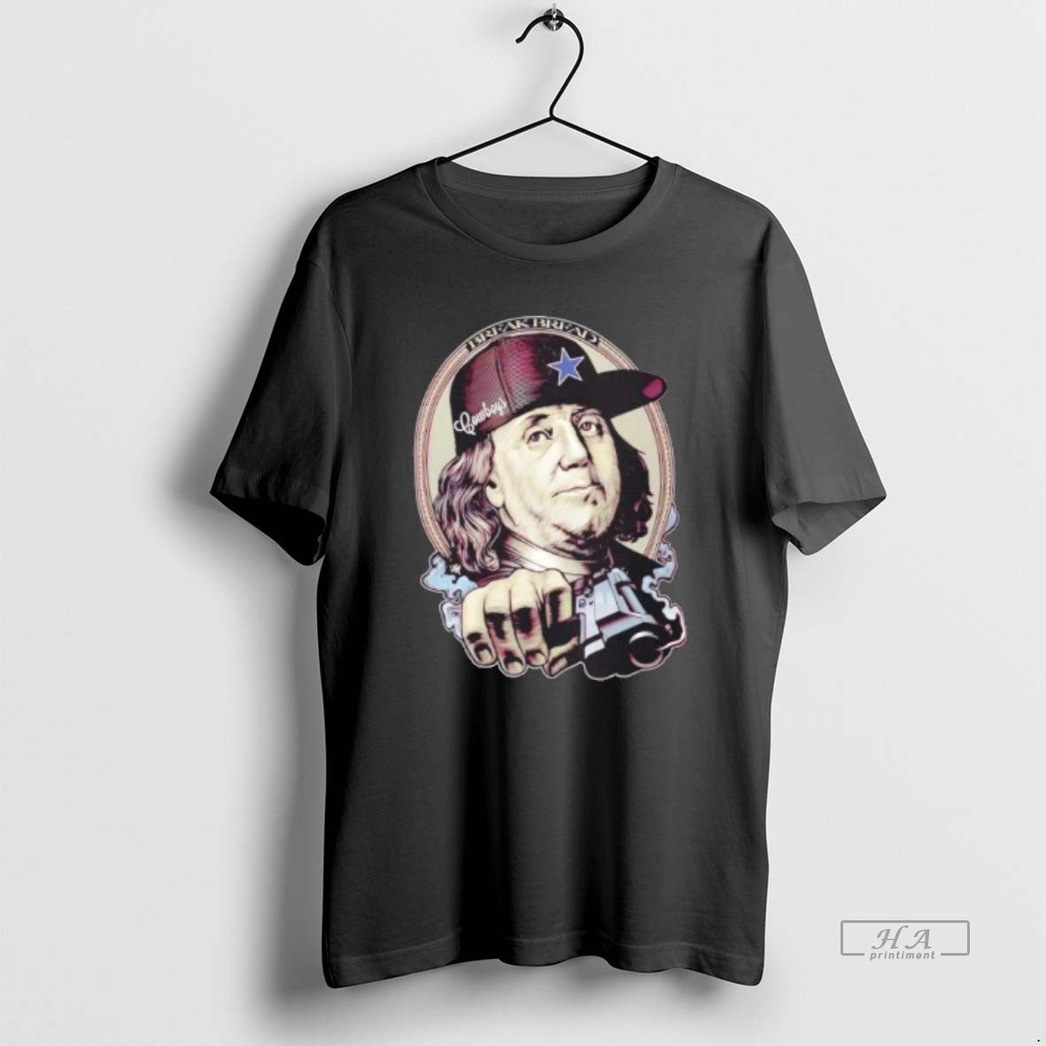 Trendy Benjamin Franklin Break Bread Street Art Money - Adult & Kids T-Shirts, Sweatshirts & Hoodies apparel design preview 1