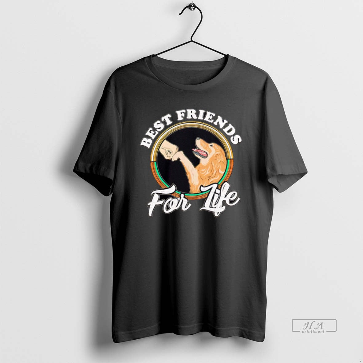 Trendy Best Friends For Life Golden Retriever - Adult & Kids T-Shirts, Sweatshirts & Hoodies apparel design preview 1