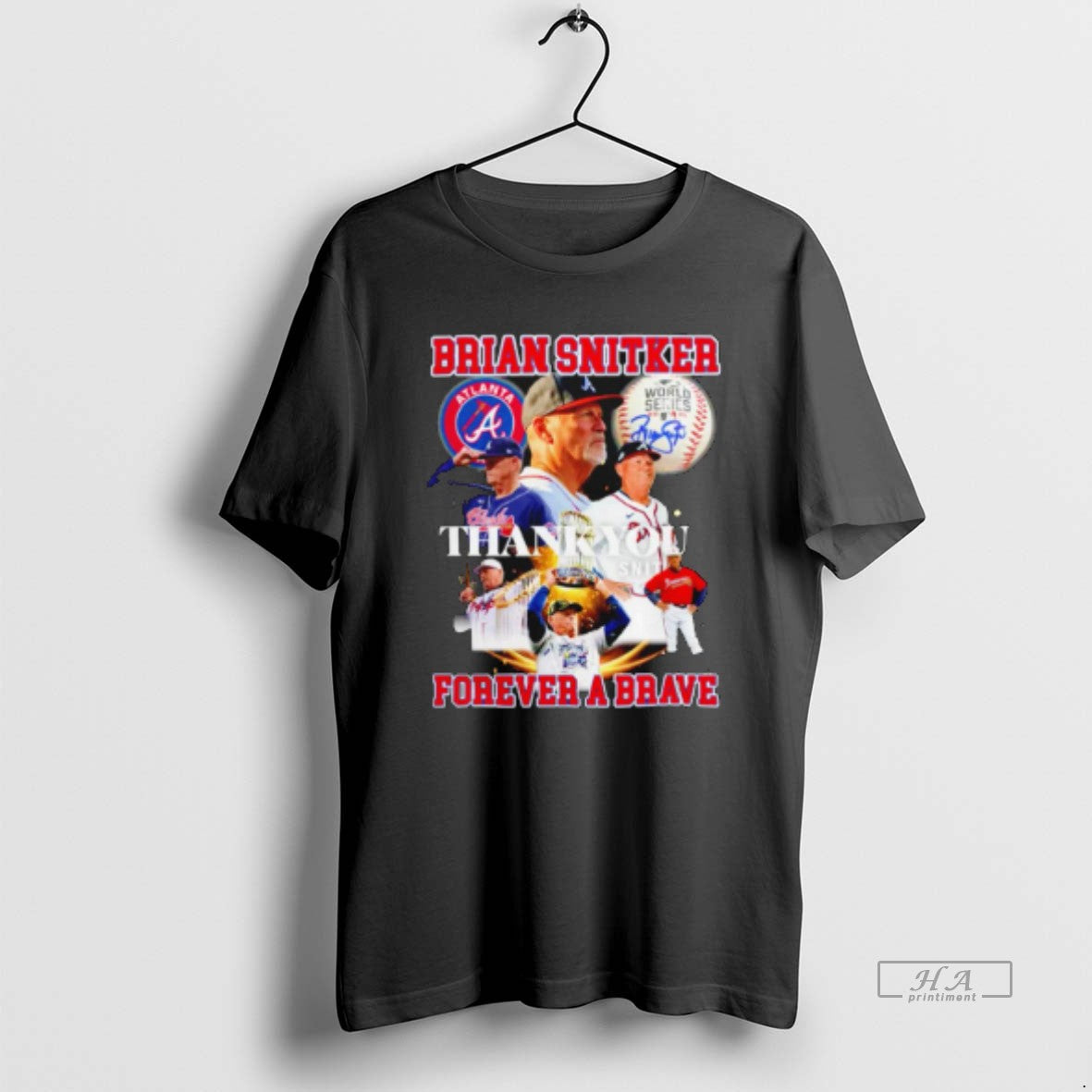 Trendy Brian Snitker Thank You Forever A Brave 2025 - Adult & Kids T-Shirts, Sweatshirts & Hoodies apparel design preview 1