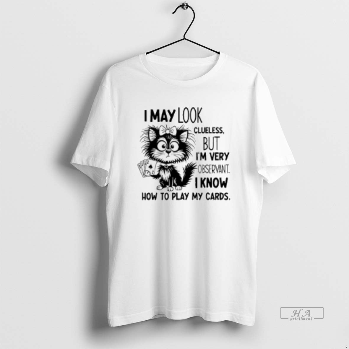 Trendy Cat I May Look Clueless But Am Very Observant - Adult & Kids T-Shirts, Sweatshirts & Hoodies apparel design preview 1