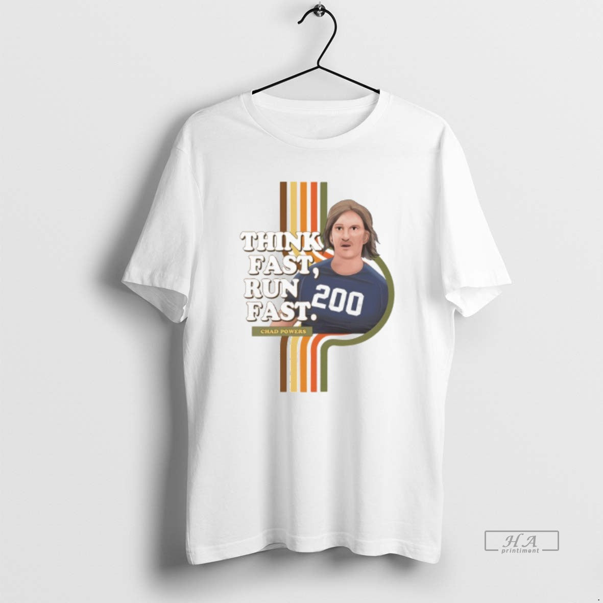 Trendy Chad Powers Think Fast Run - Adult & Kids T-Shirts, Sweatshirts & Hoodies apparel design preview 1