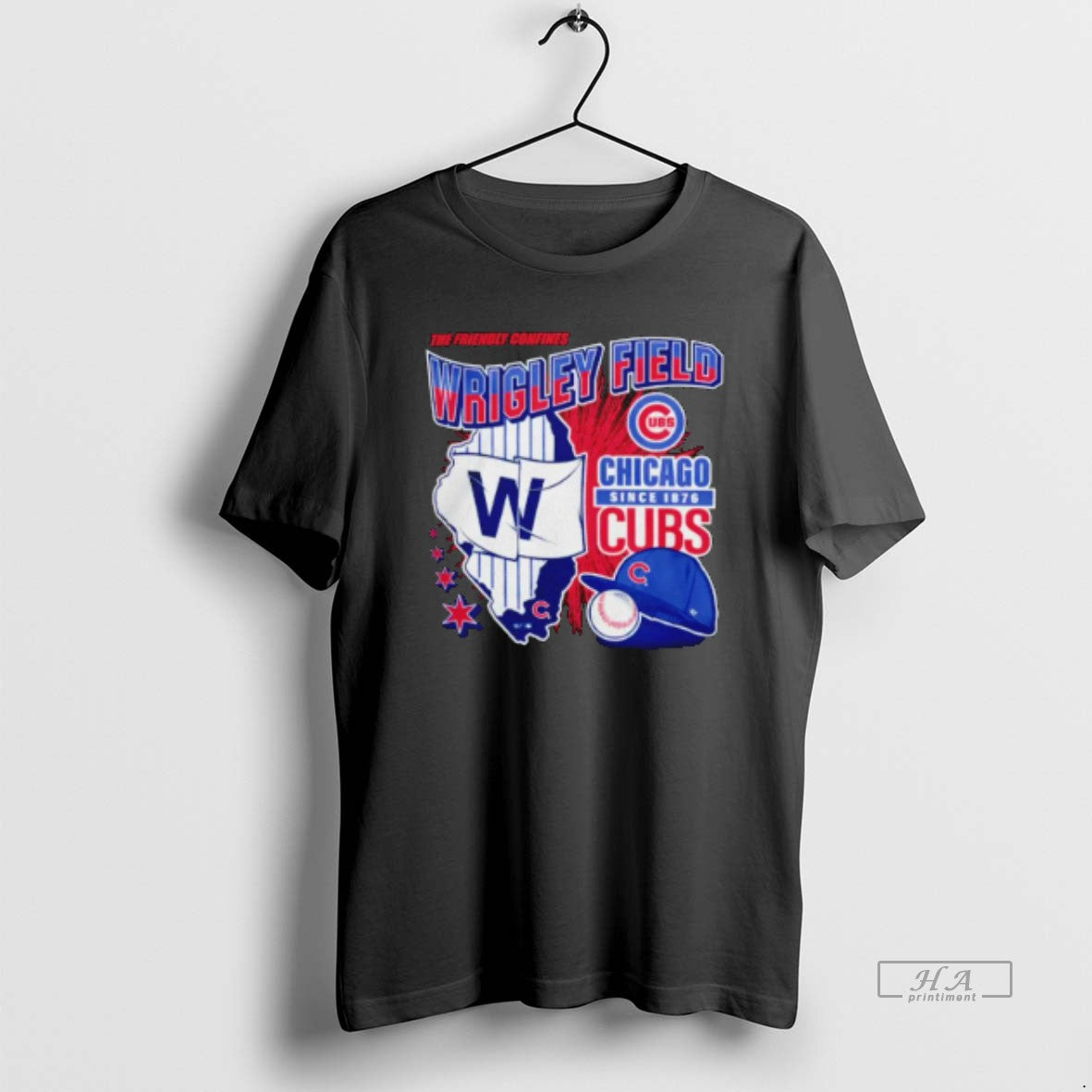Trendy Chicago Cubs Wrigley Field Since 1876 Vintage - Adult & Kids T-Shirts, Sweatshirts & Hoodies apparel design preview 1