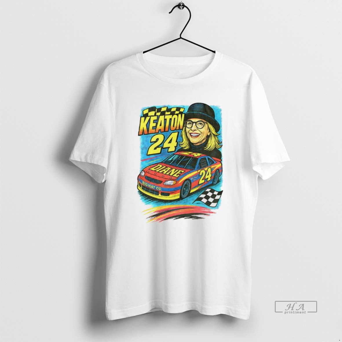 Trendy Diane Keaton Nascar Racing 90s Big Hat Go - Adult & Kids T-Shirts, Sweatshirts & Hoodies apparel design preview 1