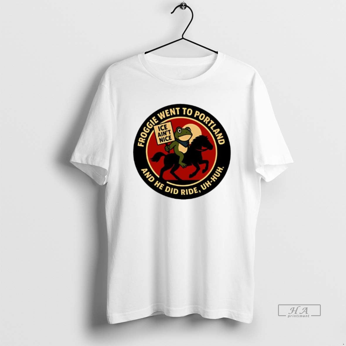 Trendy Froggie Went To Portland Ice Aint Nice - Adult & Kids T-Shirts, Sweatshirts & Hoodies apparel design preview 1