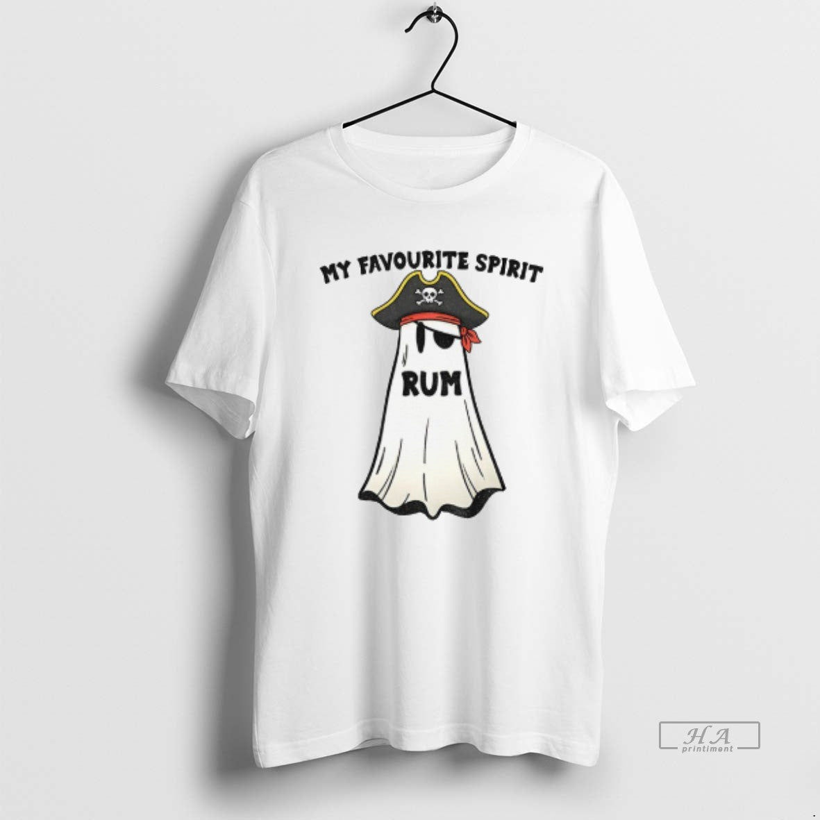 Trendy Ghost Pirate Hat My Favourite Spirit Rum - Adult & Kids T-Shirts, Sweatshirts & Hoodies apparel design preview 1