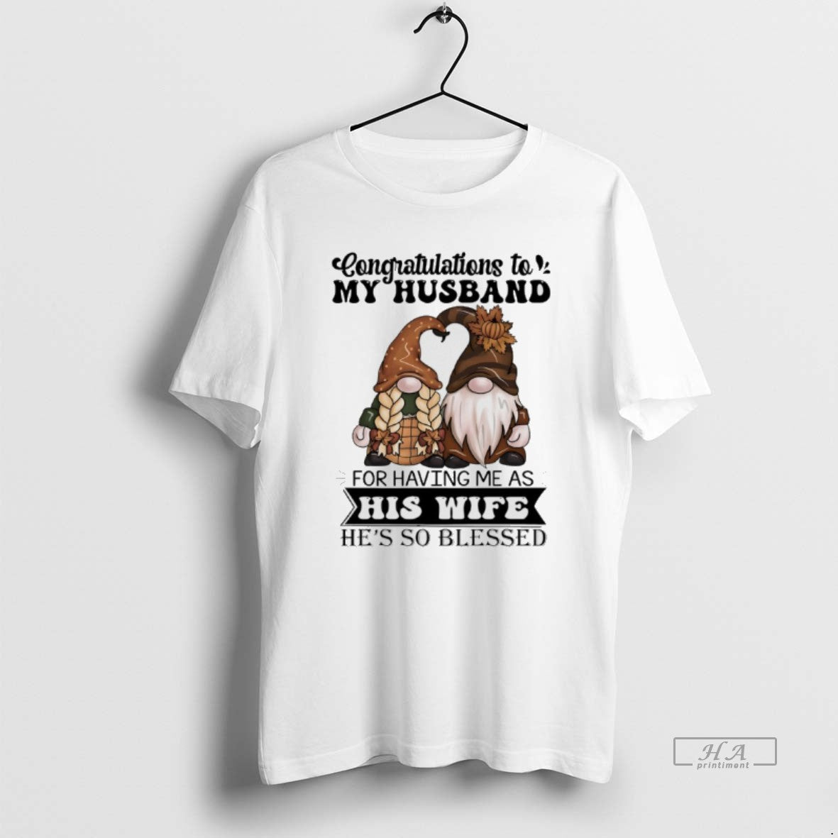 Trendy Gnome Congratulations To My Husband For Having - Adult & Kids T-Shirts, Sweatshirts & Hoodies apparel design preview 1