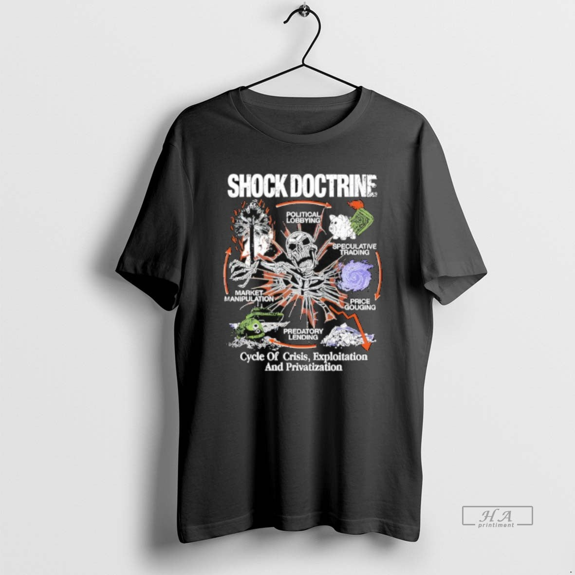 Trendy Hasana Shock Doctrine Cycle Of Apocolypse - Adult & Kids T-Shirts, Sweatshirts & Hoodies apparel design preview 1