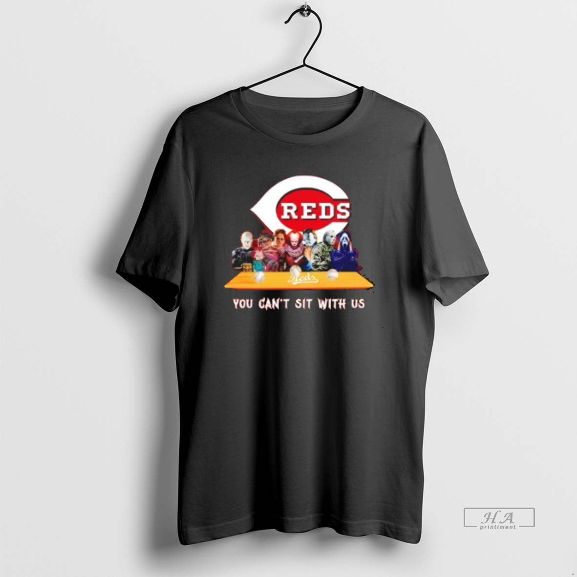 Trendy Horror Movie Characters You Cant Sit With Us - Adult & Kids T-Shirts, Sweatshirts & Hoodies apparel design preview 1