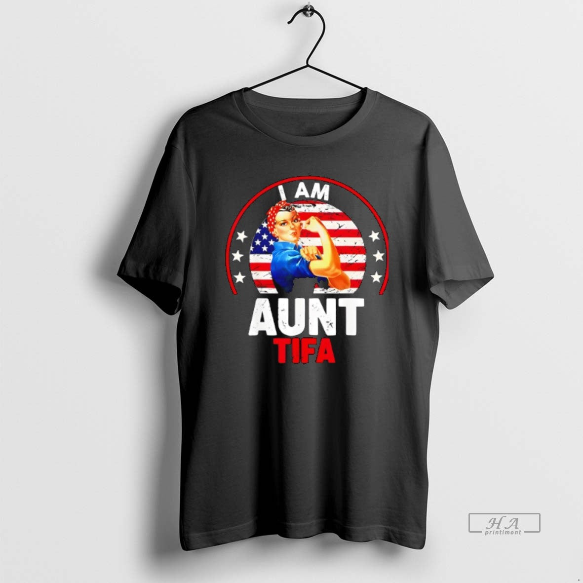 Trendy I Am Aunt Tifa America Flag - Adult & Kids T-Shirts, Sweatshirts & Hoodies apparel design preview 1