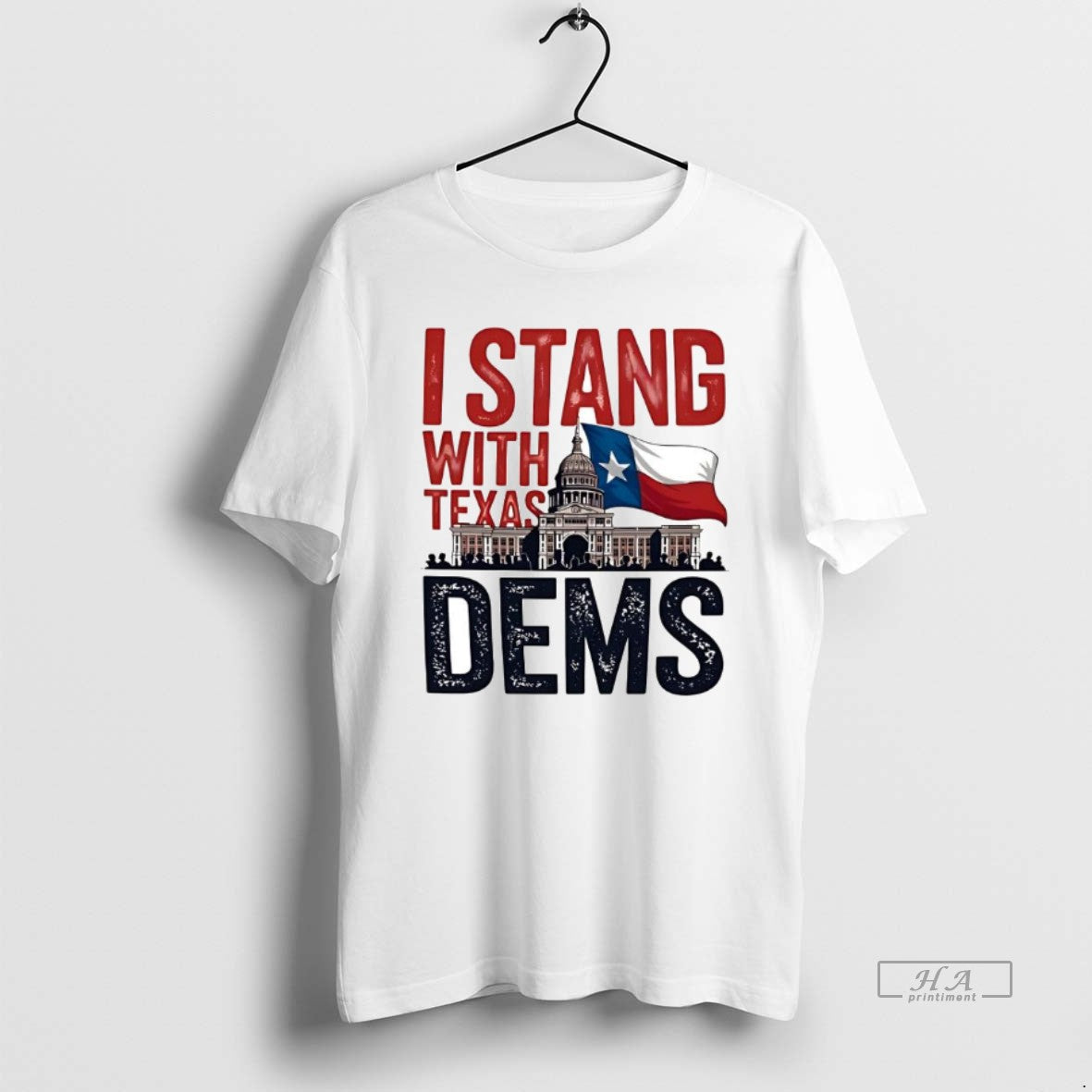 Trendy I Stand With Texas Dems - Adult & Kids T-Shirts, Sweatshirts & Hoodies apparel design preview 1