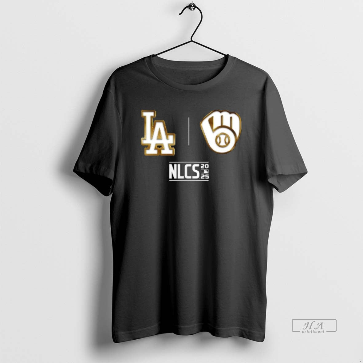 Trendy La Dodgers Vs Brewers 2025 Nlcs Game Logo - Adult & Kids T-Shirts, Sweatshirts & Hoodies apparel design preview 1