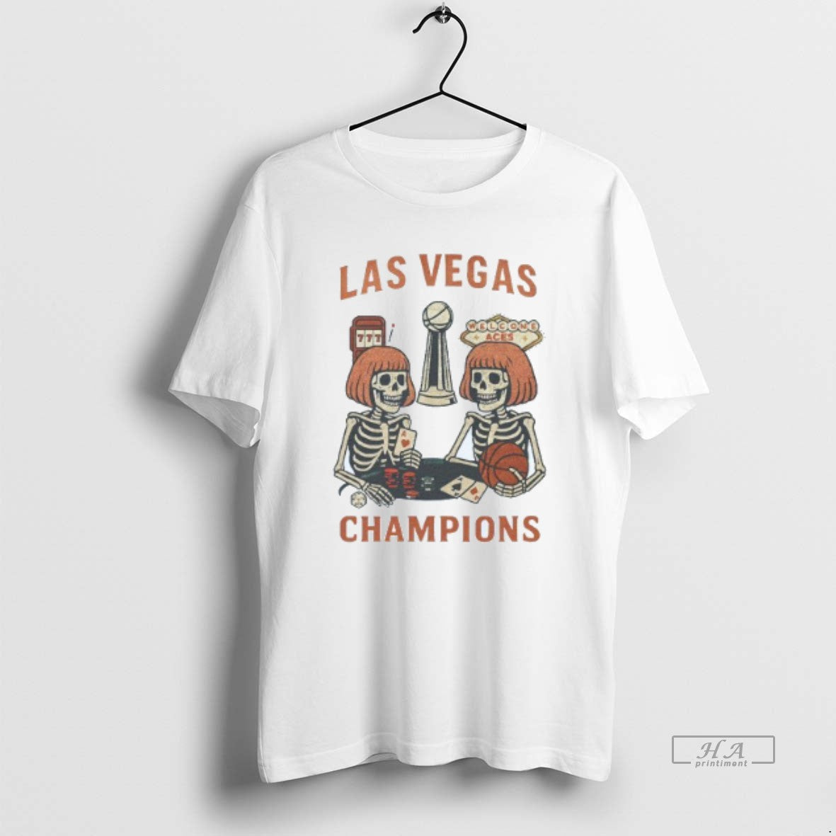 Trendy Las Vegas Aces 2025 World Champions Skeletons - Adult & Kids T-Shirts, Sweatshirts & Hoodies apparel design preview 1