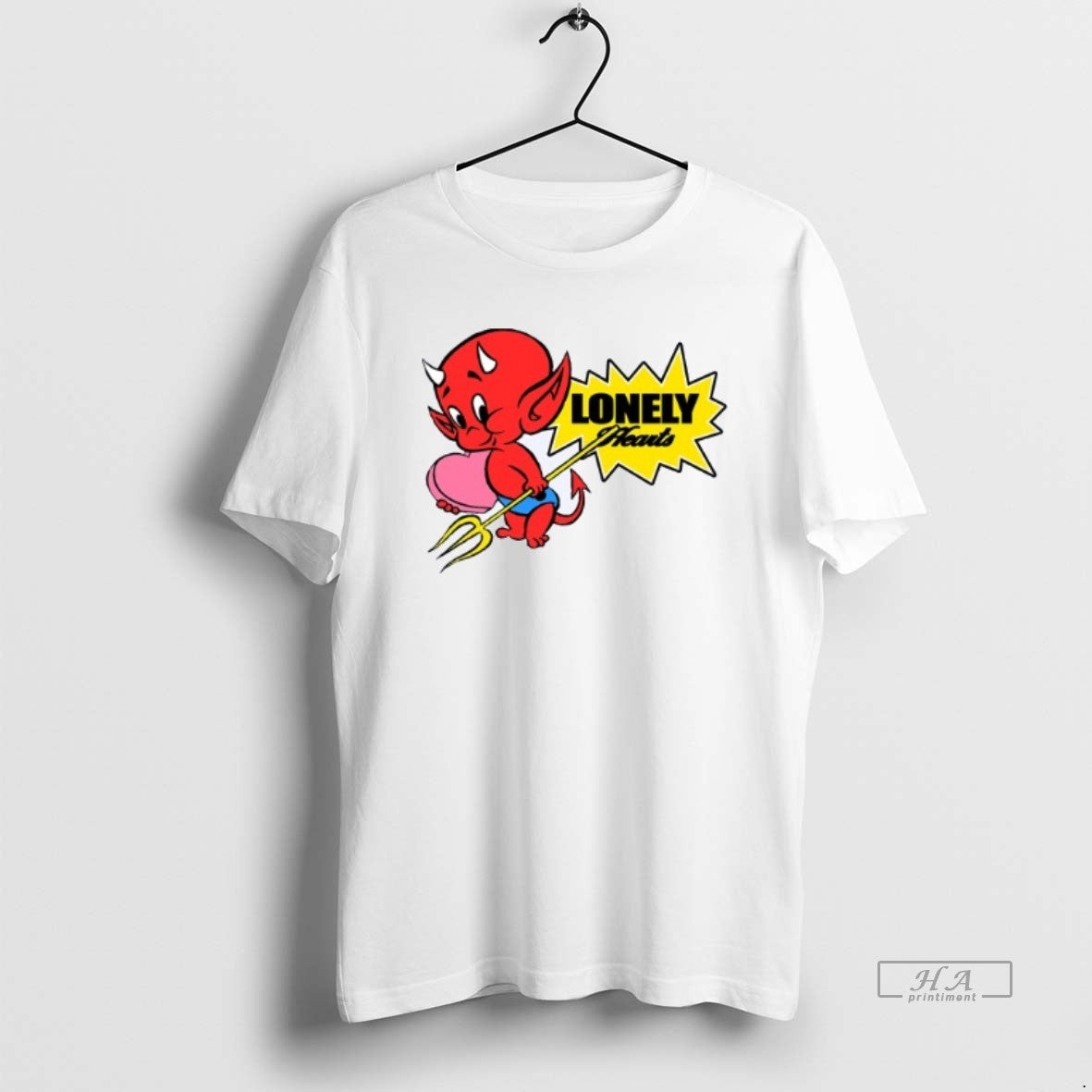 Trendy Lonely Hearts Club Devils Need Love Too - Adult & Kids T-Shirts, Sweatshirts & Hoodies apparel design preview 1