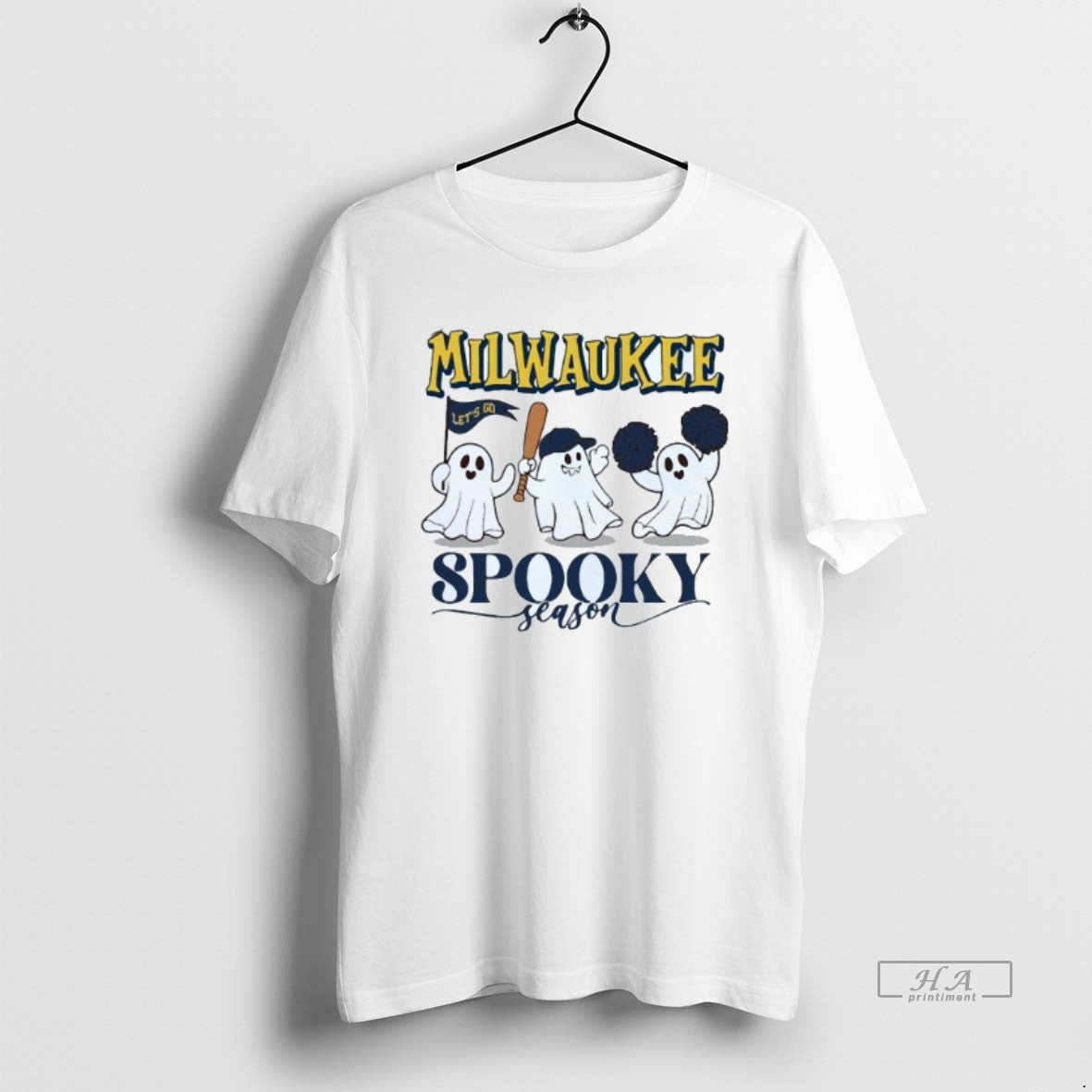 Trendy Milwaukee Brewers Boo Spooky Season Halloween - Adult & Kids T-Shirts, Sweatshirts & Hoodies apparel design preview 1