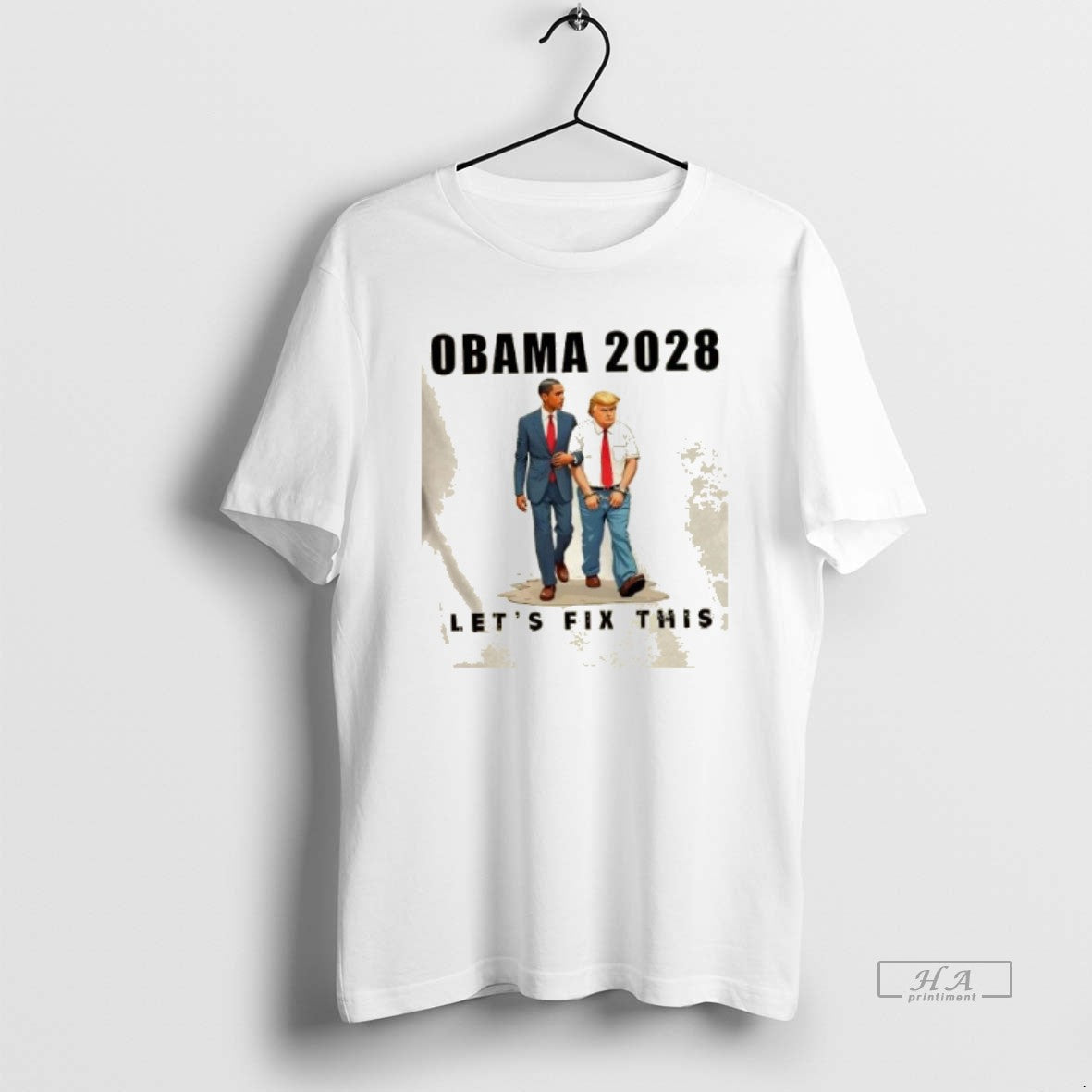 Trendy Obama 2028 Lets Fix This Trump Jail - Adult & Kids T-Shirts, Sweatshirts & Hoodies apparel design preview 1