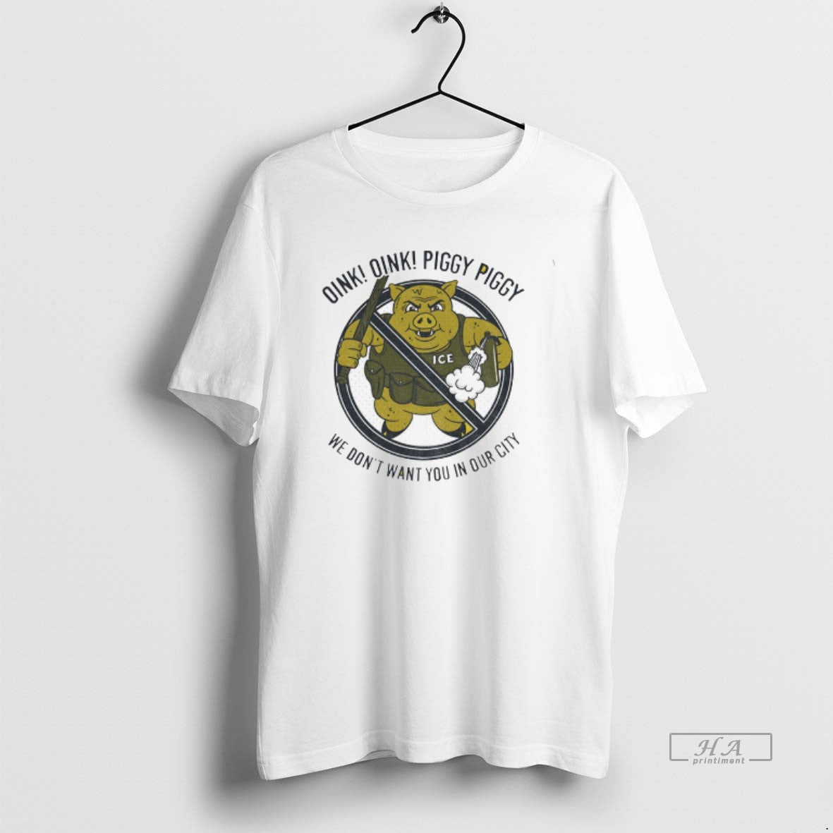 Trendy Pig Ice Oink Piggy We Dont Want You In Our - Adult & Kids T-Shirts, Sweatshirts & Hoodies apparel design preview 1
