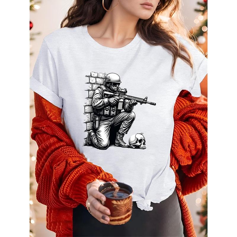 Displaying Detailed Soldier Kneeling Weapon Next - Adult & Kids T-Shirts, Sweatshirts & Hoodies apparel design preview 1