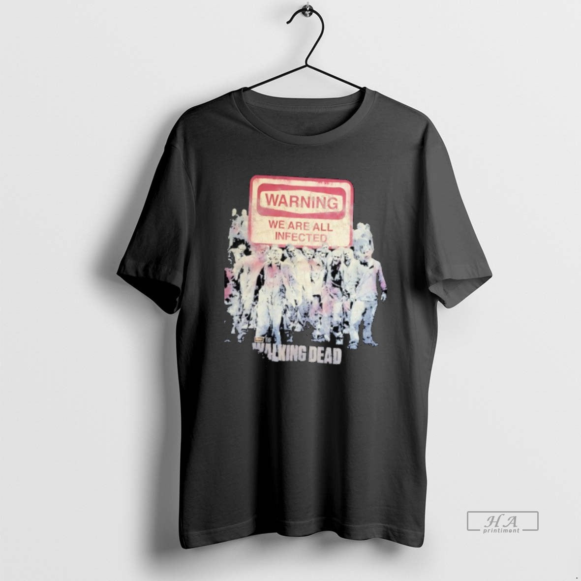 Trendy The Walking Dead Warning We Are All Infected - Adult & Kids T-Shirts, Sweatshirts & Hoodies apparel design preview 1