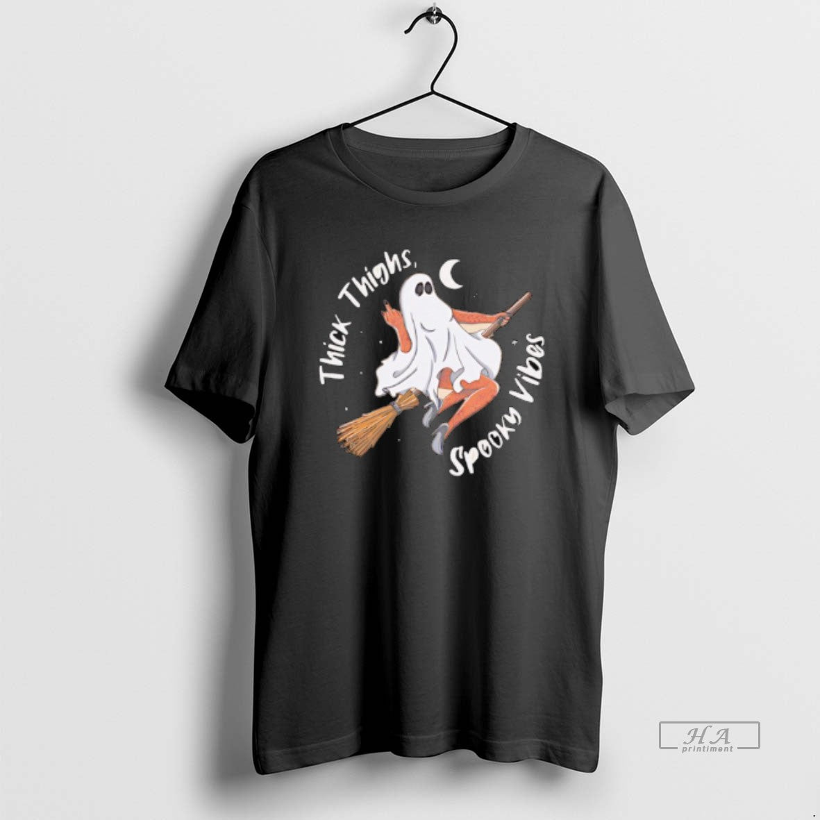 Trendy Thick Thighs Spooky Vibes Ghost - Adult & Kids T-Shirts, Sweatshirts & Hoodies apparel design preview 1