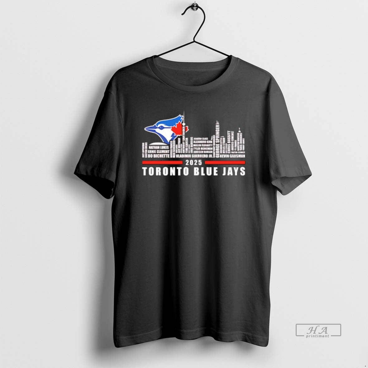 Trendy Toronto Blue Jays Logo And Skyline 2025 Bo - Adult & Kids T-Shirts, Sweatshirts & Hoodies apparel design preview 1