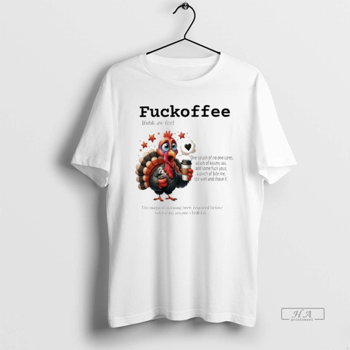 Trendy Turkey Fuckoffee The Magical Morning Brew - Adult & Kids T-Shirts, Sweatshirts & Hoodies apparel design preview 1