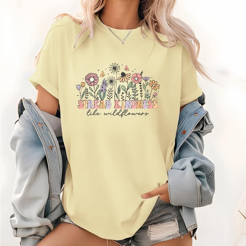 Inspiring Message Showcasing Colorful Wildflowers - Adult & Kids T-Shirts, Sweatshirts & Hoodies apparel design preview 1