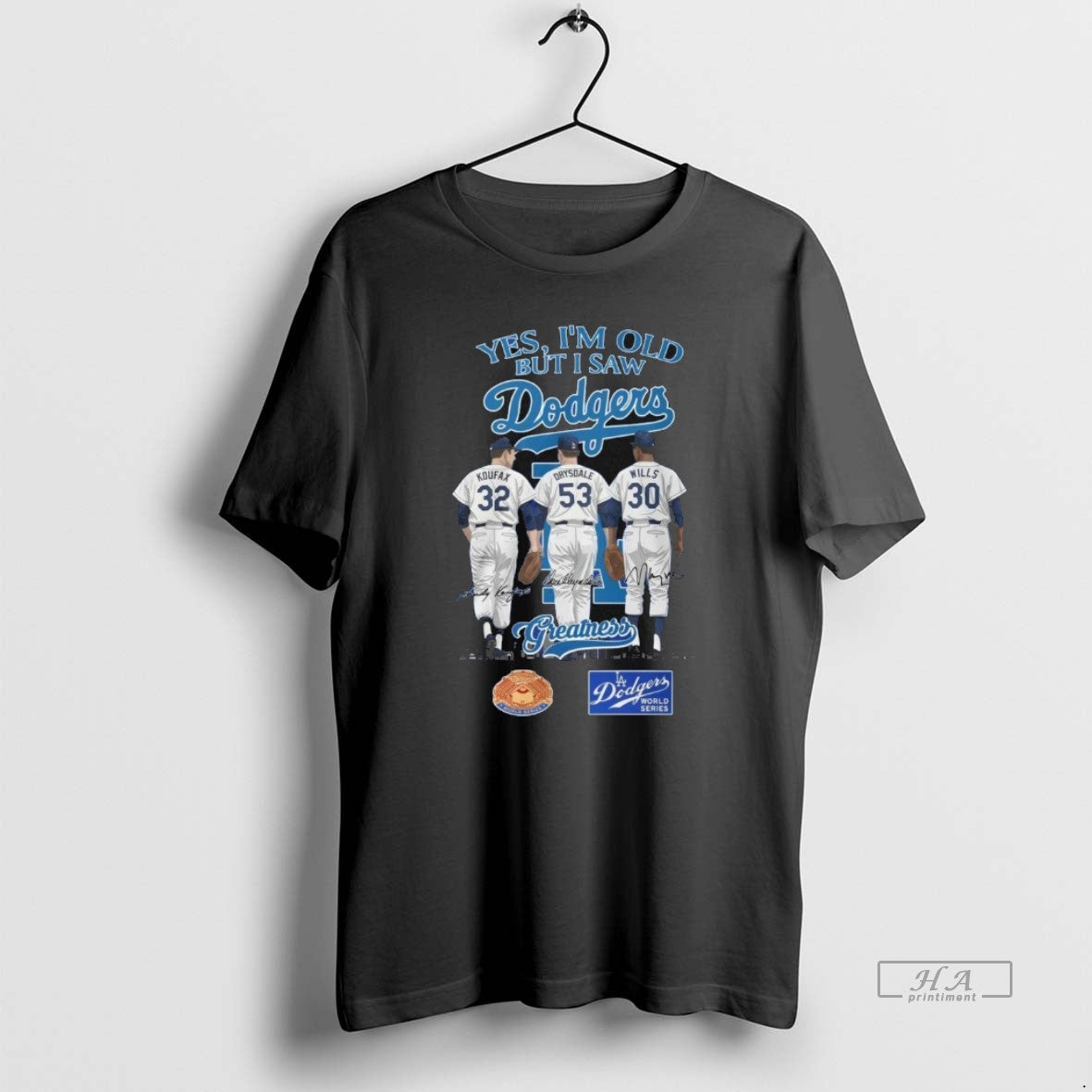 Trendy Los Angeles Dodgers Yes Im Old But I Saw - Adult & Kids T-Shirts, Sweatshirts & Hoodies apparel design preview 1