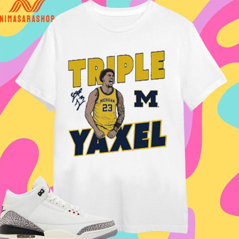 Triple Yaxel Lendeborg Michigan Wolverines Signature - Adult & Kids T-Shirts, Sweatshirts & Hoodies apparel design preview 1