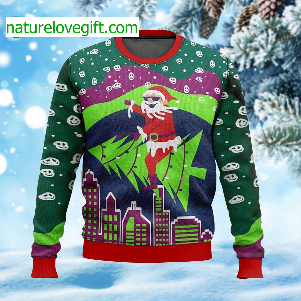 Tripping Santa Ugly Christmas Sweater - Holiday Gift product image