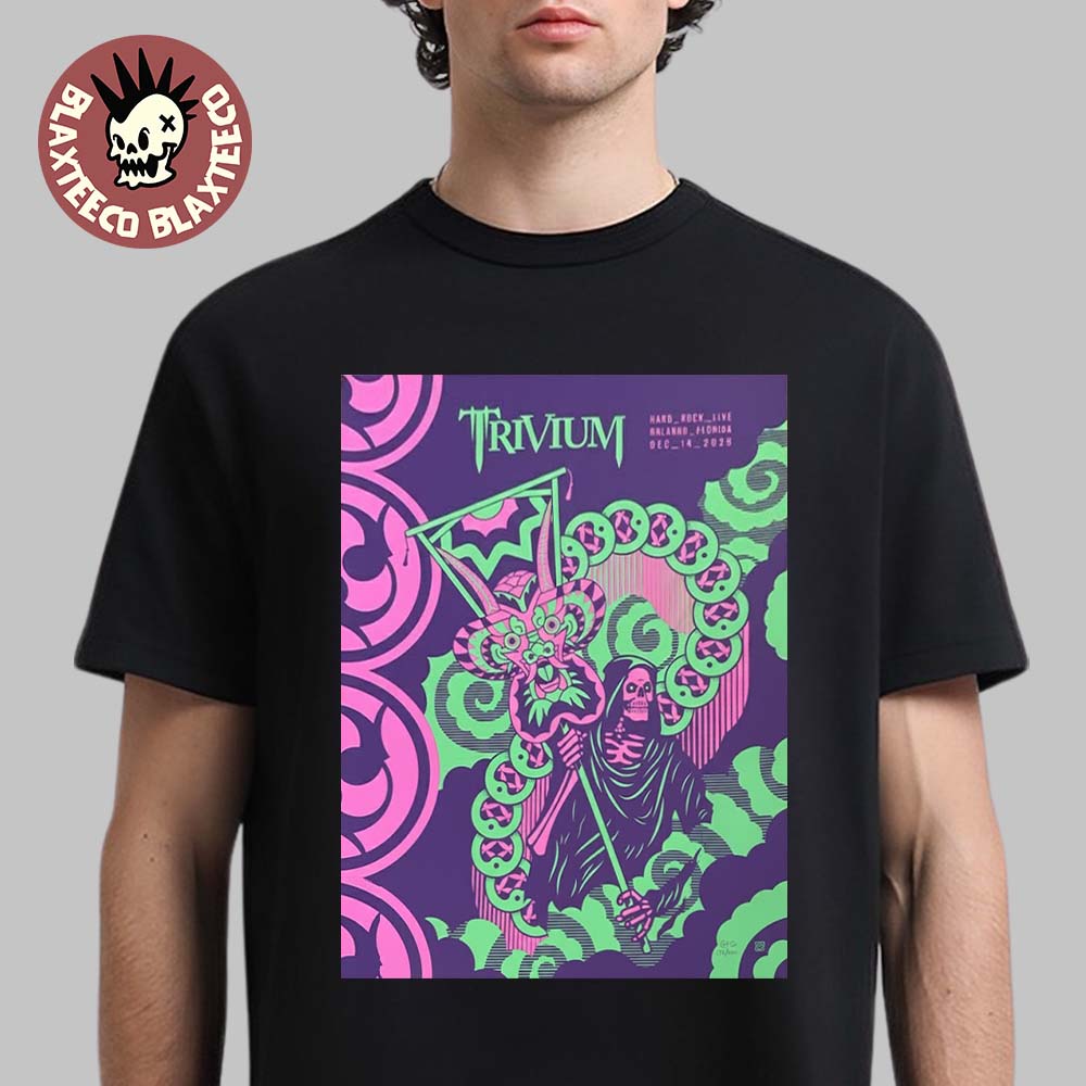 Trivium Orlando Florida 2025 Event Poster At Hard - Adult & Kids T-Shirts, Sweatshirts & Hoodies apparel design preview 1