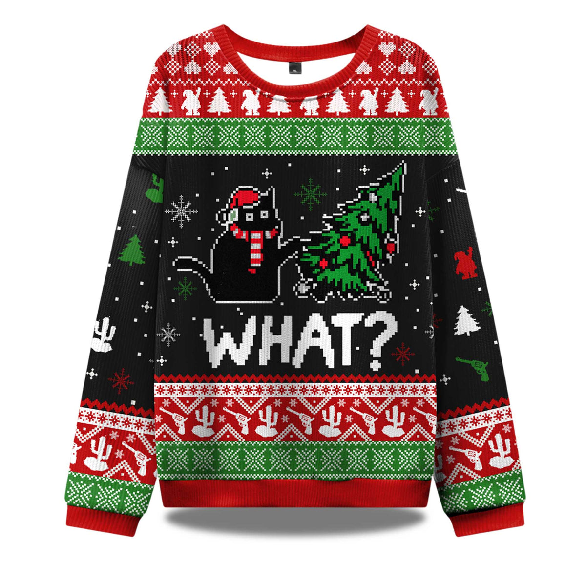 Troublemaker Cat Ugly Christmas Sweater - Holiday Gift product image