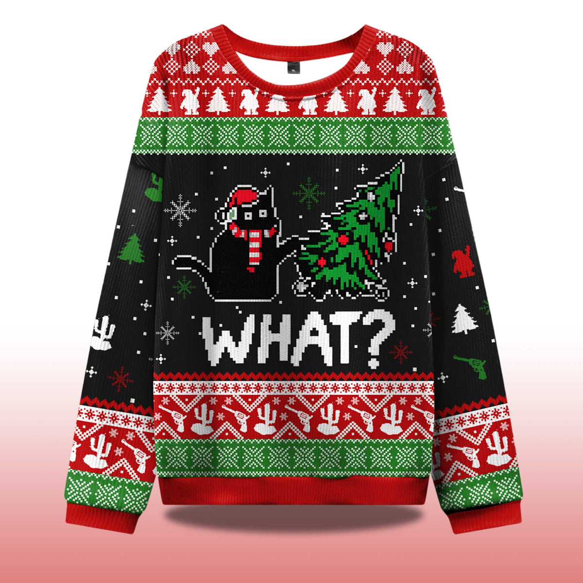 Troublemaker Cat Ugly Christmas Sweater - Holiday Gift product image 4